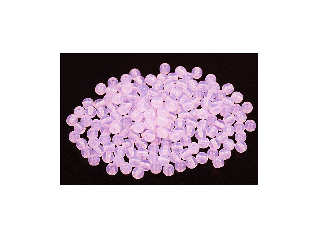 Round Pressed Beads Opal Pink Glass Czech Republic
