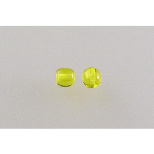 Round Pressed Beads 4 mm, Transparent Yellow (80000), Bohemia Crystal Glass, Czechia 11119001