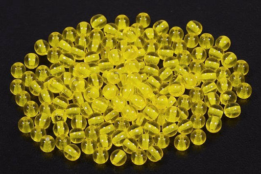 Round Pressed Beads 4 mm, Transparent Yellow (80020), Bohemia Crystal Glass, Czechia 11119001