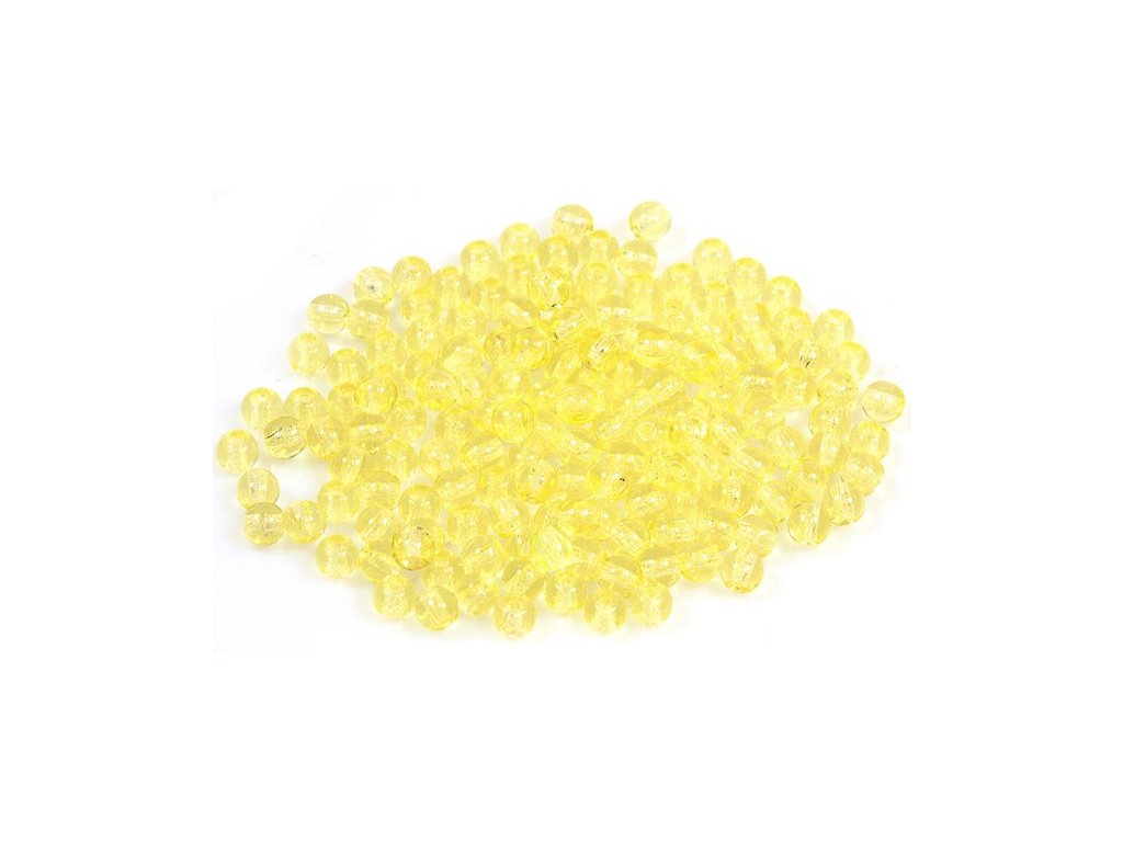 Round Pressed Beads Transparent Yellow Glass Czech Republic