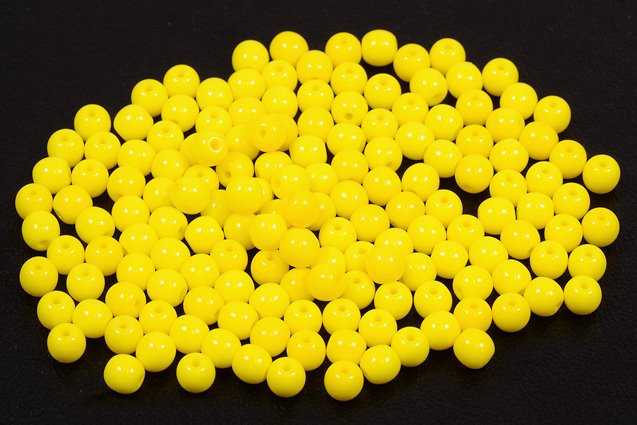 Round Pressed Beads 4 mm, Yellow (83120), Bohemia Crystal Glass, Czechia 11119001