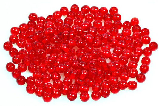 Round Pressed Beads 4 mm, Ruby Red (90080), Bohemia Crystal Glass, Czechia 11119001