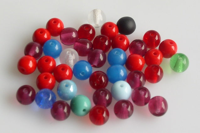 Round Pressed Beads 5 mm, Mixed Colors (), Bohemia Crystal Glass, Czechia 11119001