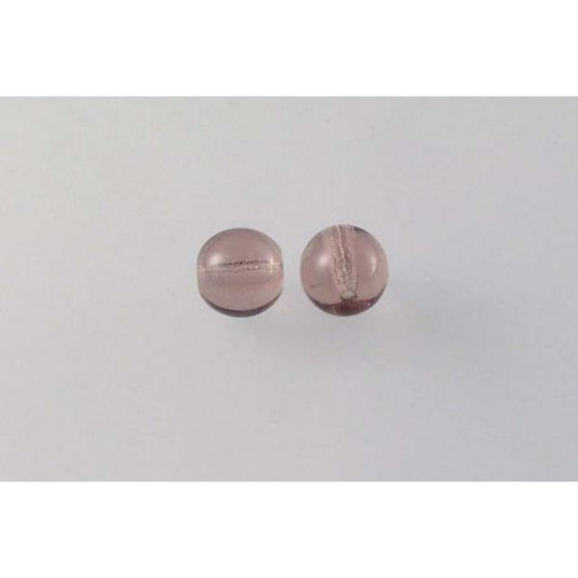 Round Pressed Beads 6 mm, Transparent Light Amethyst (20020), Bohemia Crystal Glass, Czechia 11119001