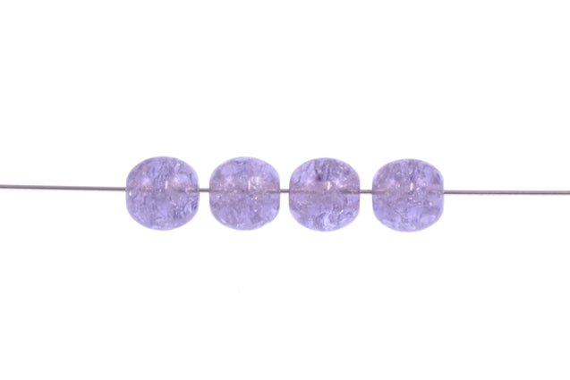 Round Pressed Beads 6 mm, Transparent Light Amethyst Cracked (20500-85500), Bohemia Crystal Glass, Czechia 11119001