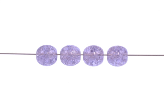 Round Pressed Beads 6 mm, Transparent Light Amethyst Cracked (20500-85500), Bohemia Crystal Glass, Czechia 11119001