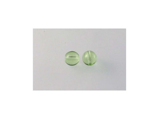 Round Pressed Beads Transparent Green Glass Czech Republic