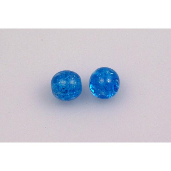 Round Pressed Beads 6 mm, Aqua Cracked (60030-85500), Bohemia Crystal Glass, Czechia 11119001