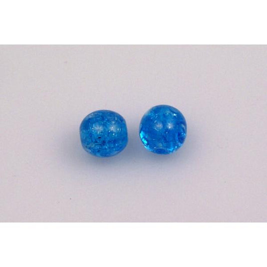 Round Pressed Beads 6 mm, Aqua Cracked (60030-85500), Bohemia Crystal Glass, Czechia 11119001