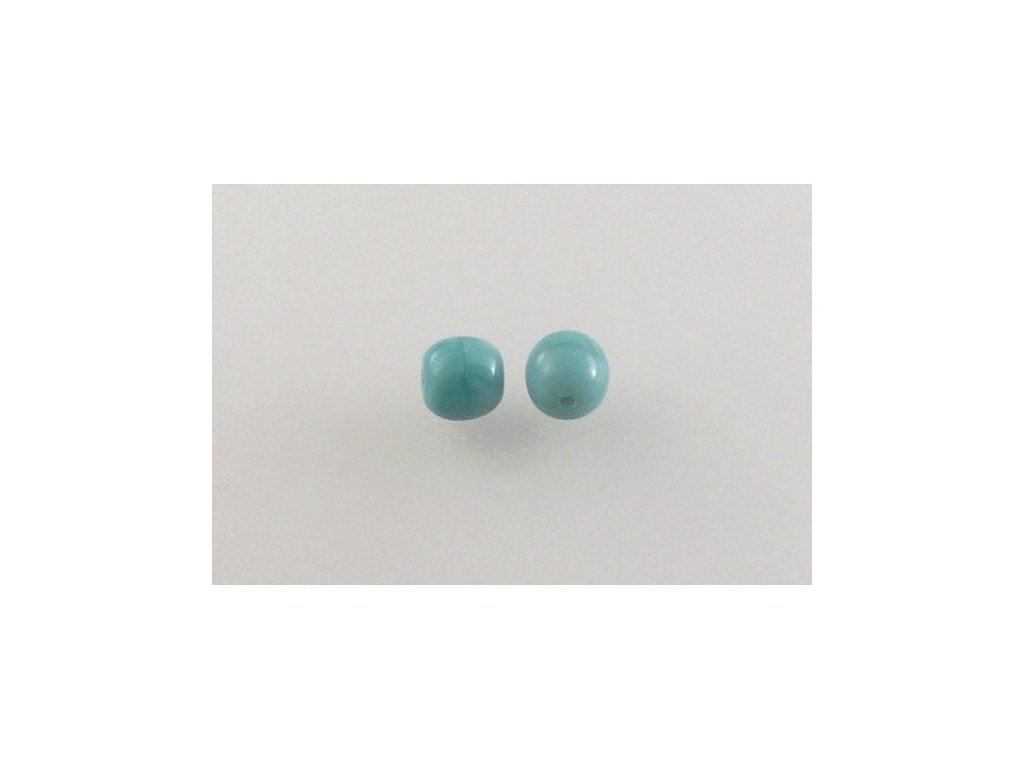 Round Pressed Beads Turquoise Glass Czech Republic