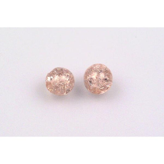 Round Pressed Beads 6 mm, Transparent Pink Cracked (70100-85500), Bohemia Crystal Glass, Czechia 11119001