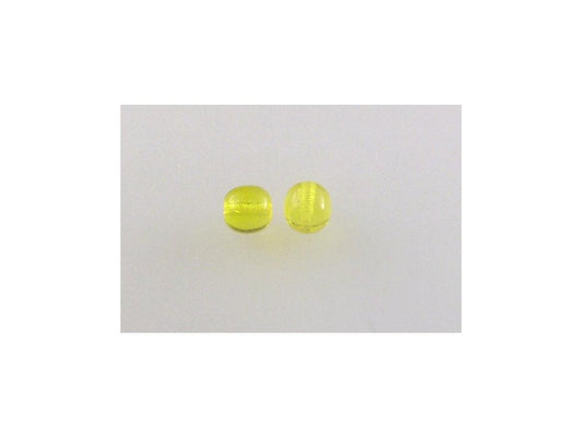 Round Pressed Beads Transparent Yellow Glass Czech Republic