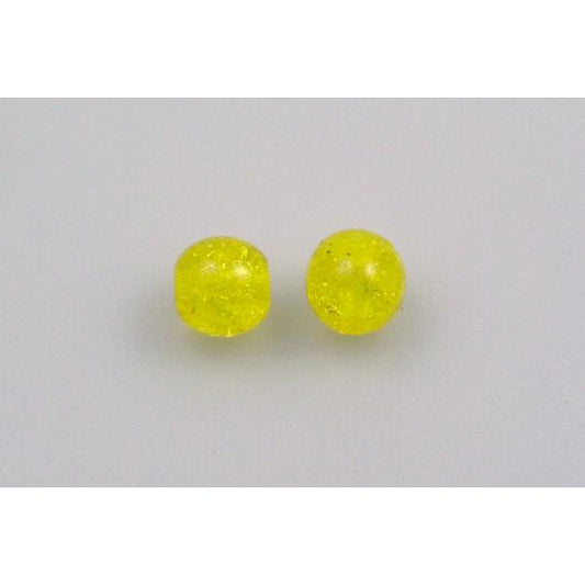Round Pressed Beads 6 mm, Transparent Yellow Cracked (80000-85500), Bohemia Crystal Glass, Czechia 11119001