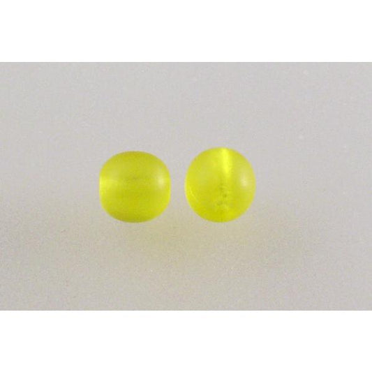 Round Pressed Beads 6 mm, Transparent Yellow Matte (80010-84110), Bohemia Crystal Glass, Czechia 11119001