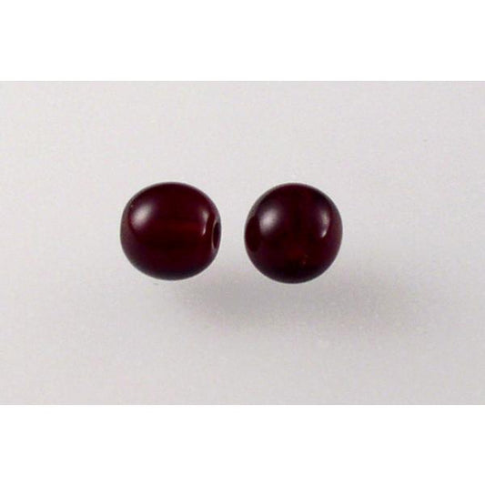 Round Pressed Beads 6 mm, Transparent Red (90100), Bohemia Crystal Glass, Czechia 11119001
