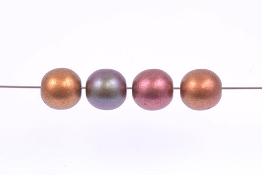 Round Pressed Beads 7 mm, Violet Rainbow Metallic Iris (1640), Bohemia Crystal Glass, Czechia 11119001
