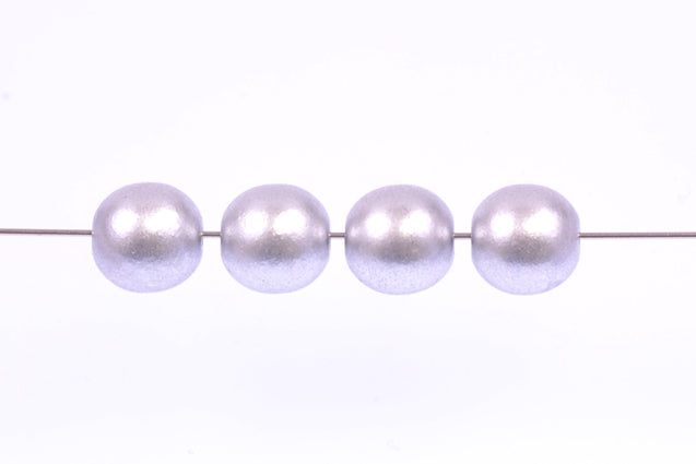 Round Pressed Beads 7 mm, Silver Matte (1700), Bohemia Crystal Glass, Czechia 11119001