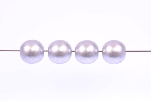 Round Pressed Beads 7 mm, Silver Matte (1700), Bohemia Crystal Glass, Czechia 11119001