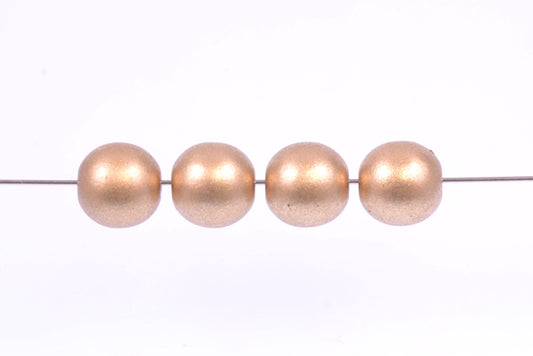 Round Pressed Beads 7 mm, Aztec Pale Gold (1710), Bohemia Crystal Glass, Czechia 11119001