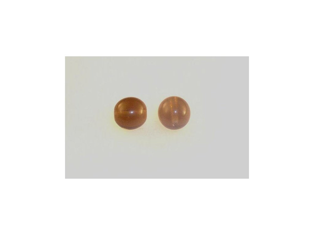 Round Pressed Beads Transparent Brown Glass Czech Republic