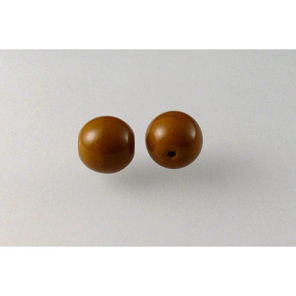 Round Pressed Beads 8 mm, Opaque Brown (13610), Bohemia Crystal Glass, Czechia 11119001