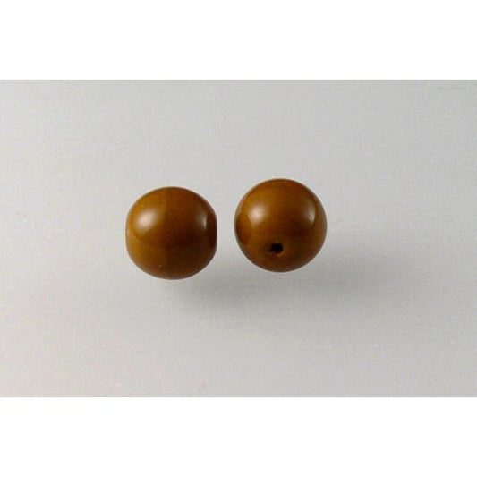 Round Pressed Beads 8 mm, Opaque Brown (13610), Bohemia Crystal Glass, Czechia 11119001
