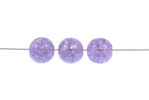 Round Pressed Beads 8 mm, Transparent Light Amethyst Cracked (20500-85500), Bohemia Crystal Glass, Czechia 11119001