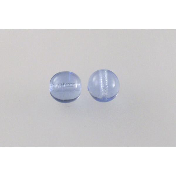 Round Pressed Beads 8 mm, Transparent Blue (30020), Bohemia Crystal Glass, Czechia 11119001