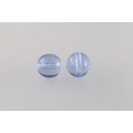 Round Pressed Beads 8 mm, Transparent Blue (30020), Bohemia Crystal Glass, Czechia 11119001