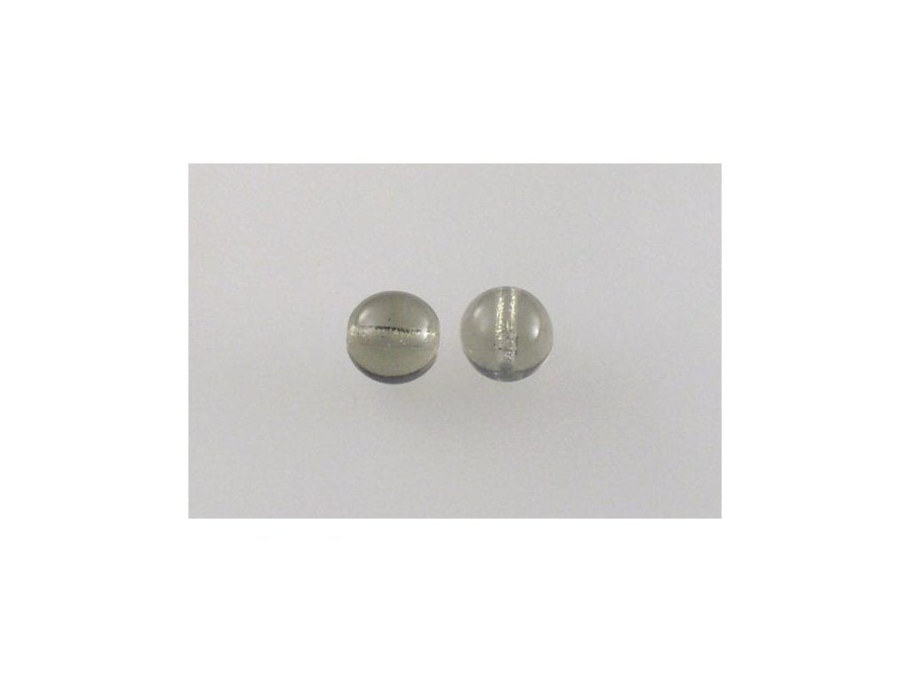 Round Pressed Beads Gray Glass Czech Republic