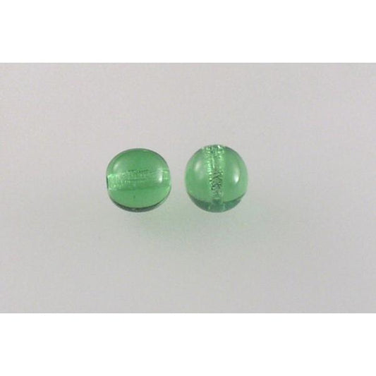 Round Pressed Beads 8 mm, Transparent Green (50020), Bohemia Crystal Glass, Czechia 11119001
