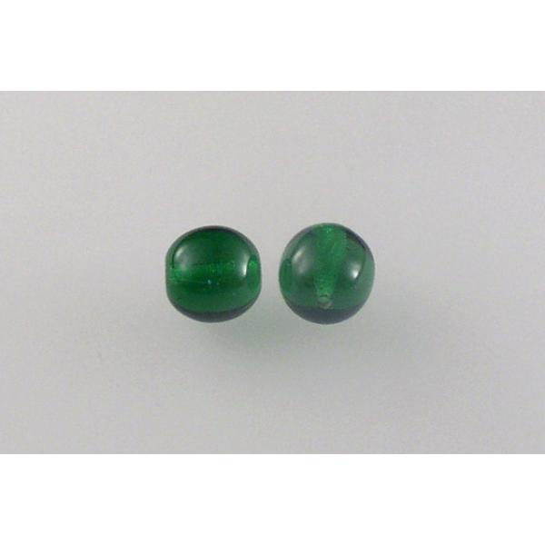 Round Pressed Beads 8 mm, Transparent Green (50140), Bohemia Crystal Glass, Czechia 11119001