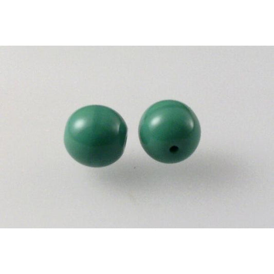 Round Pressed Beads 8 mm, Opaque Green (53230), Bohemia Crystal Glass, Czechia 11119001
