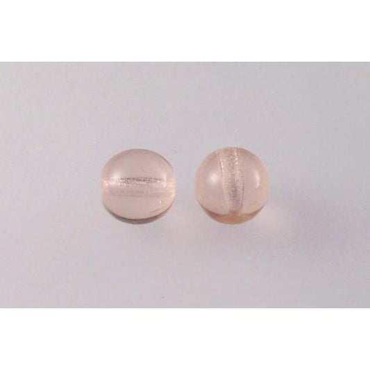 Round Pressed Beads 8 mm, Transparent Pink (70100), Bohemia Crystal Glass, Czechia 11119001