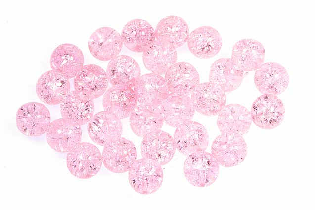 Round Pressed Beads 8 mm, Transparent Pink Cracked (70200-85500), Bohemia Crystal Glass, Czechia 11119001