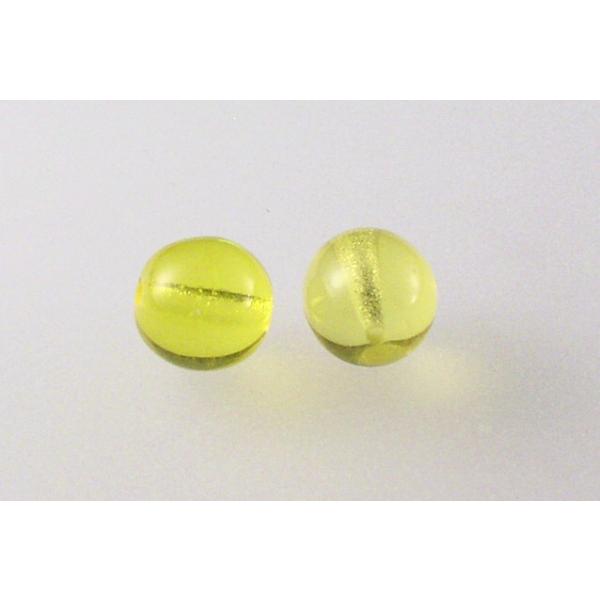 Round Pressed Beads 8 mm, Transparent Yellow (80000), Bohemia Crystal Glass, Czechia 11119001