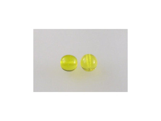 Round Pressed Beads Transparent Yellow Glass Czech Republic