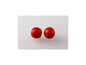 Round Pressed Beads Red Glass Czech Republic