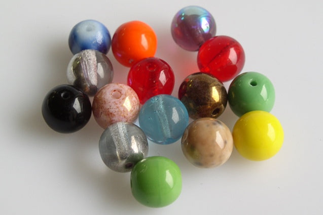 Round Pressed Beads 8 mm, Mixed Colors (), Bohemia Crystal Glass, Czechia 11119001