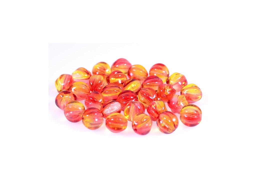 Melon Round Beads 00030/48001 Glass Czech Republic