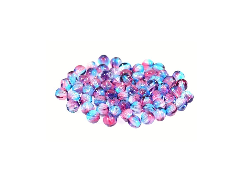 Melon Round Beads 00030/48013 Glass Czech Republic