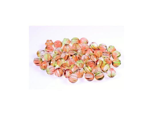 Melon Round Beads 00030/48017 Glass Czech Republic