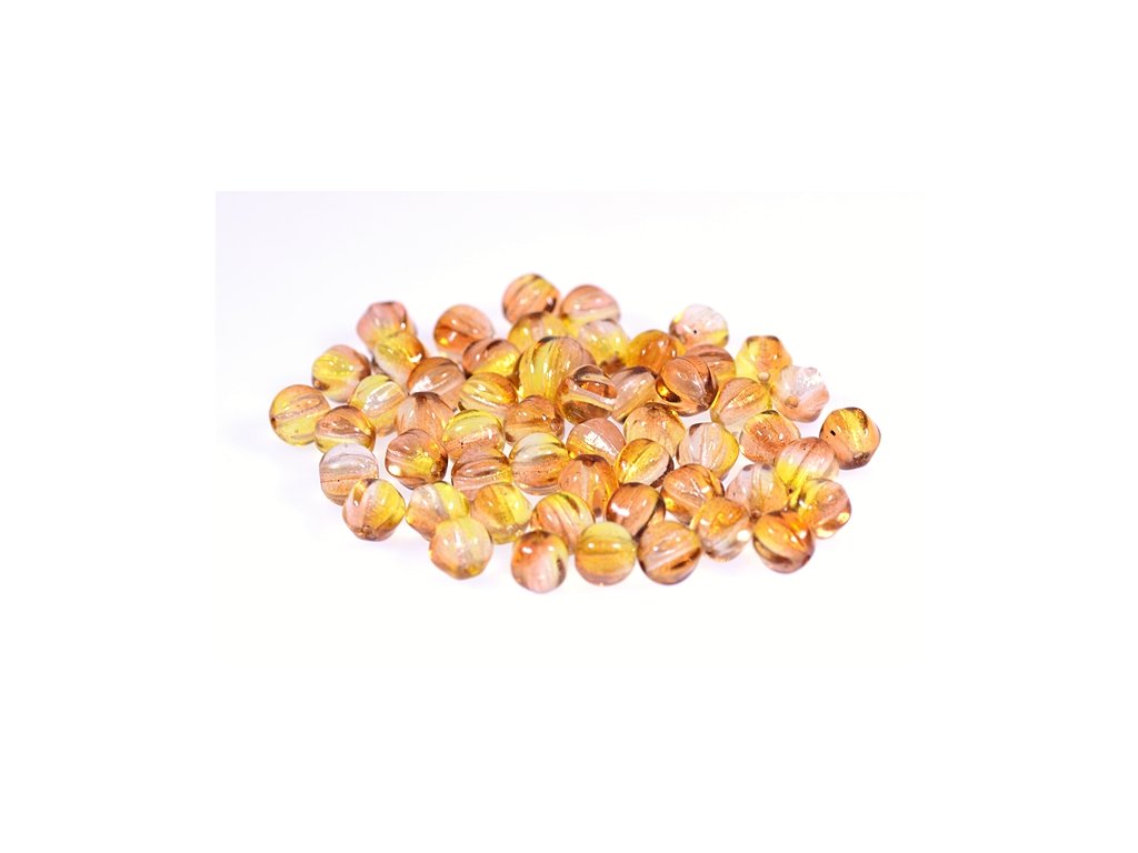 Melon Round Beads 00030/48094 Glass Czech Republic