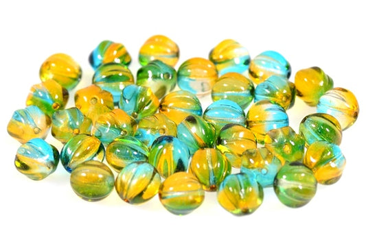 Melon Round Beads 8 mm, Crystal 48004 (30-48004), Bohemia Crystal Glass, Czechia 11119201