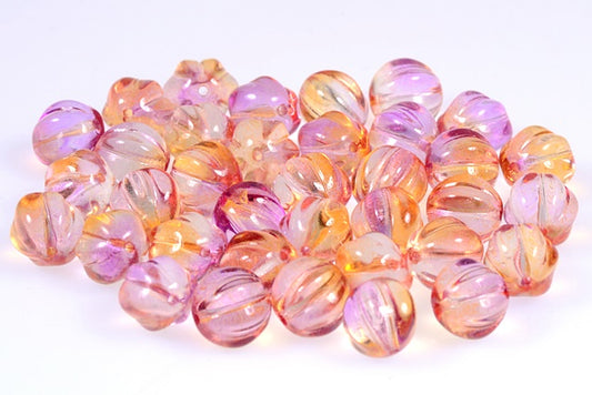Melon Round Beads 8 mm, Crystal 48016 (30-48016), Bohemia Crystal Glass, Czechia 11119201
