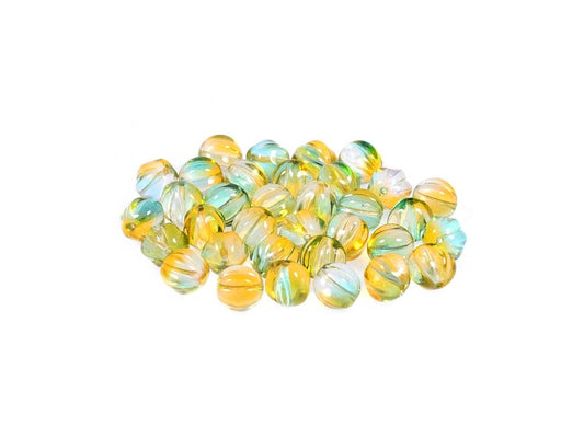 Melon Round Beads 00030/48024 Glass Czech Republic