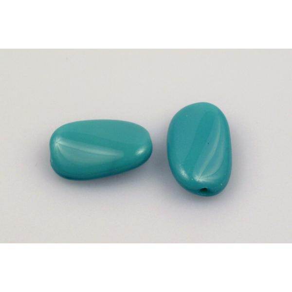 Pressed Beads 14 x 8 mm, Turquoise (63130), Bohemia Crystal Glass, Czechia 11130027