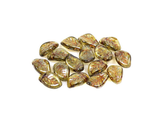 Pressed Beads Leaf 00030/65431 Glass Czech Republic