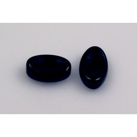 Pressed Beads Flat Oval 17 x 11 mm, Black (23980), Bohemia Crystal Glass, Czechia 11130134
