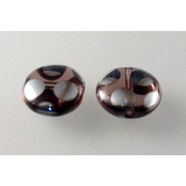 Lentil Beads Flat Round 10 mm, Transparent Light Amethyst 27007 (20050-27007), Bohemia Crystal Glass, Czechia 11130138